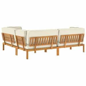 Set pohovek s polštářem 4 pcs Krémová Masivní akátové dřevo - obrázek 11