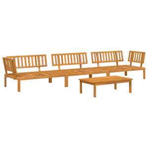 Set pohovek s polštářem 4 pcs Antracit Masivní akátové dřevo - obrázek 3