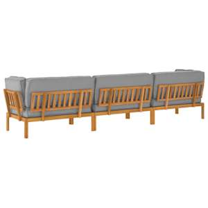 Set pohovek s polštářem 4 pcs Šedá Masivní akátové dřevo - obrázek 12