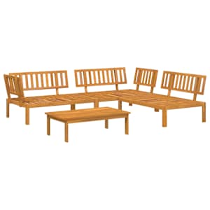 Set pohovek s polštářem 4 pcs Antracit Masivní akátové dřevo - obrázek 3