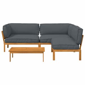 Set pohovek s polštářem 4 pcs Antracit Masivní akátové dřevo - obrázek 10