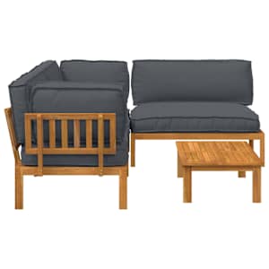 Set pohovek s polštářem 4 pcs Antracit Masivní akátové dřevo - obrázek 11