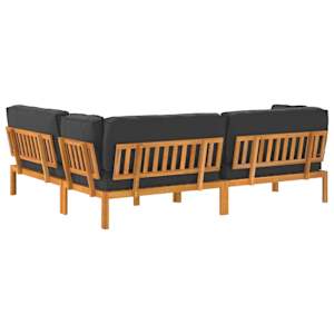 Set pohovek s polštářem 4 pcs Černá Masivní akátové dřevo - obrázek 12