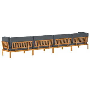 Set pohovek s polštářem 5 pcs Antracit Masivní akátové dřevo - obrázek 12