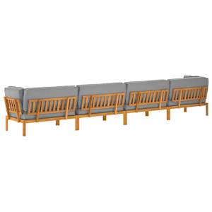 Set pohovek s polštářem 5 pcs Šedá Masivní akátové dřevo - obrázek 12