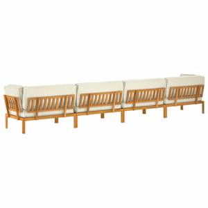 Set pohovek s polštářem 5 pcs Krémová Masivní akátové dřevo - obrázek 12