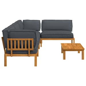 Set pohovek s polštářem 5 pcs Antracit Masivní akátové dřevo - obrázek 11