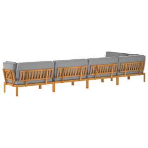Set pohovek s polštářem 6 pcs Šedá Masivní akátové dřevo - obrázek 12