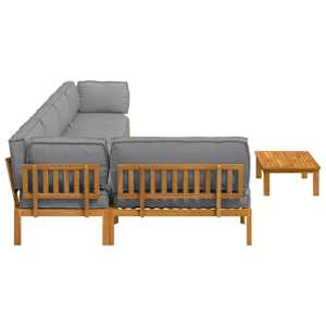 Set pohovek s polštářem 6 pcs Šedá Masivní akátové dřevo - obrázek 11