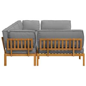 Set pohovek s polštářem 6 pcs Šedá Masivní akátové dřevo - obrázek 11