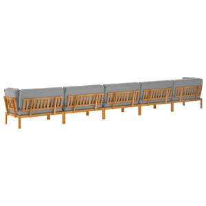 Set pohovek s polštářem 6 pcs Šedá Masivní akátové dřevo - obrázek 12