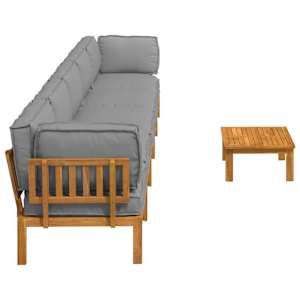Set pohovek s polštářem 6 pcs Šedá Masivní akátové dřevo - obrázek 11