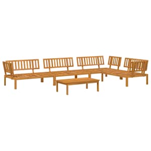 Set pohovek s polštářem 5 pcs Antracit Masivní akátové dřevo - obrázek 3