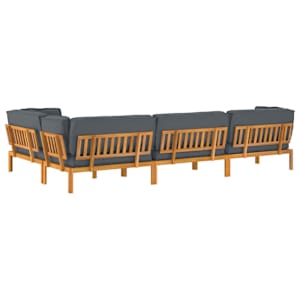 Set pohovek s polštářem 5 pcs Antracit Masivní akátové dřevo - obrázek 12