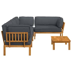 Set pohovek s polštářem 5 pcs Antracit Masivní akátové dřevo - obrázek 11