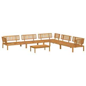Set pohovek s polštářem 6 pcs Šedá Masivní akátové dřevo - obrázek 3