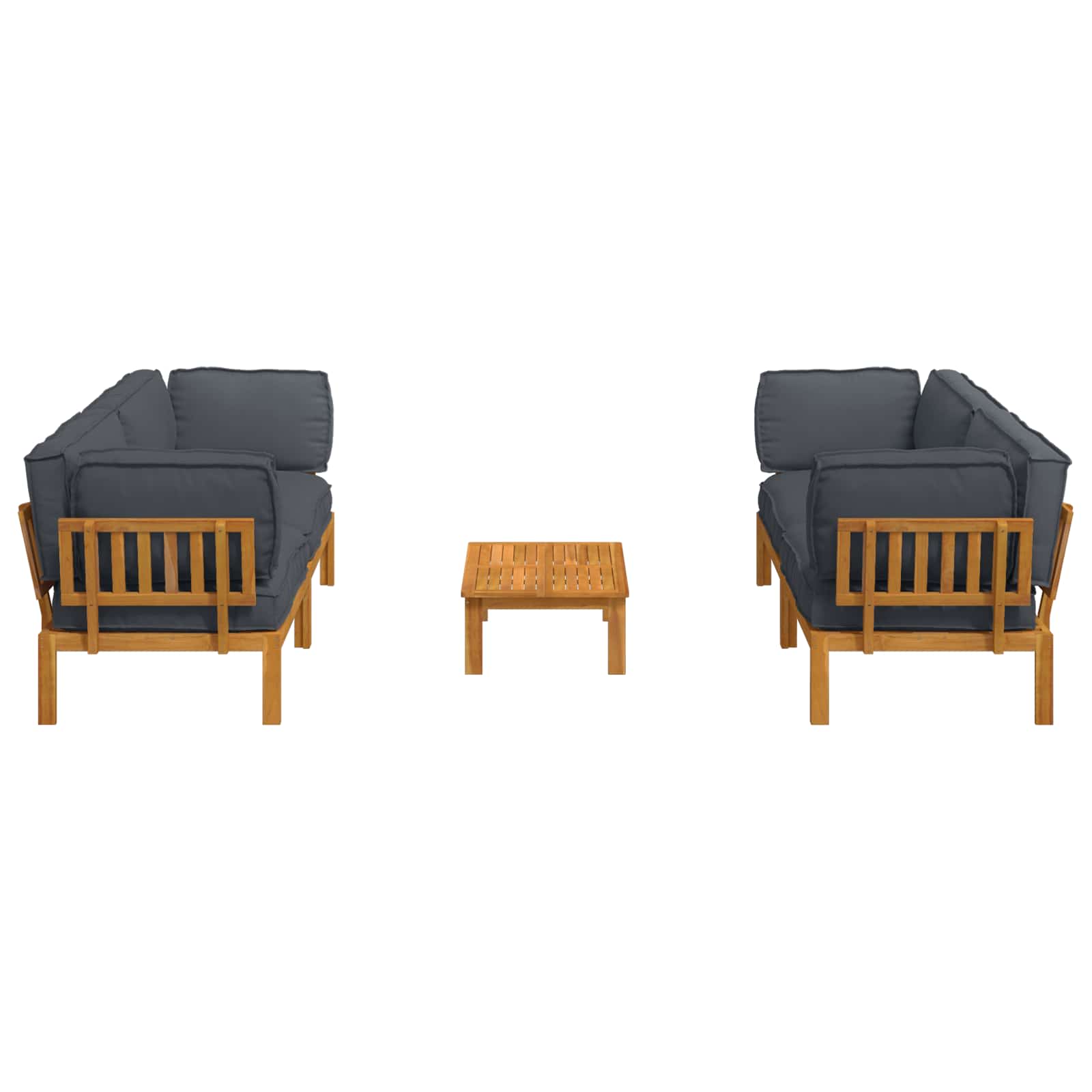 Bankstel met kussen Effen 5 pcs Antraciet Massief Acaciahout image 10