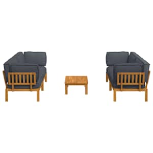 Set pohovek s polštářem 5 pcs Antracit Masivní akátové dřevo - obrázek 10