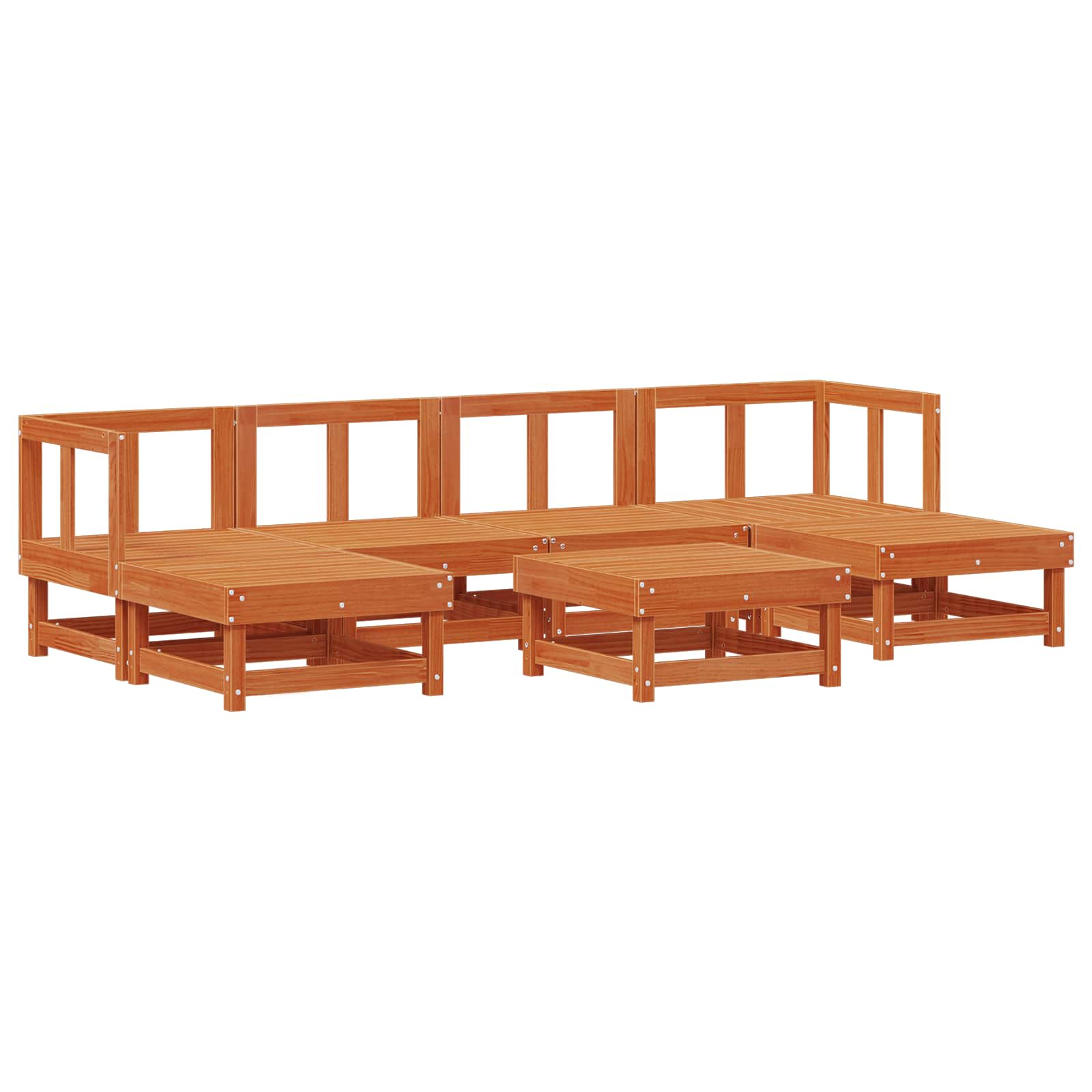 Tuin loungeset 7 pcs Wasbruin Massief grenenhout image 3