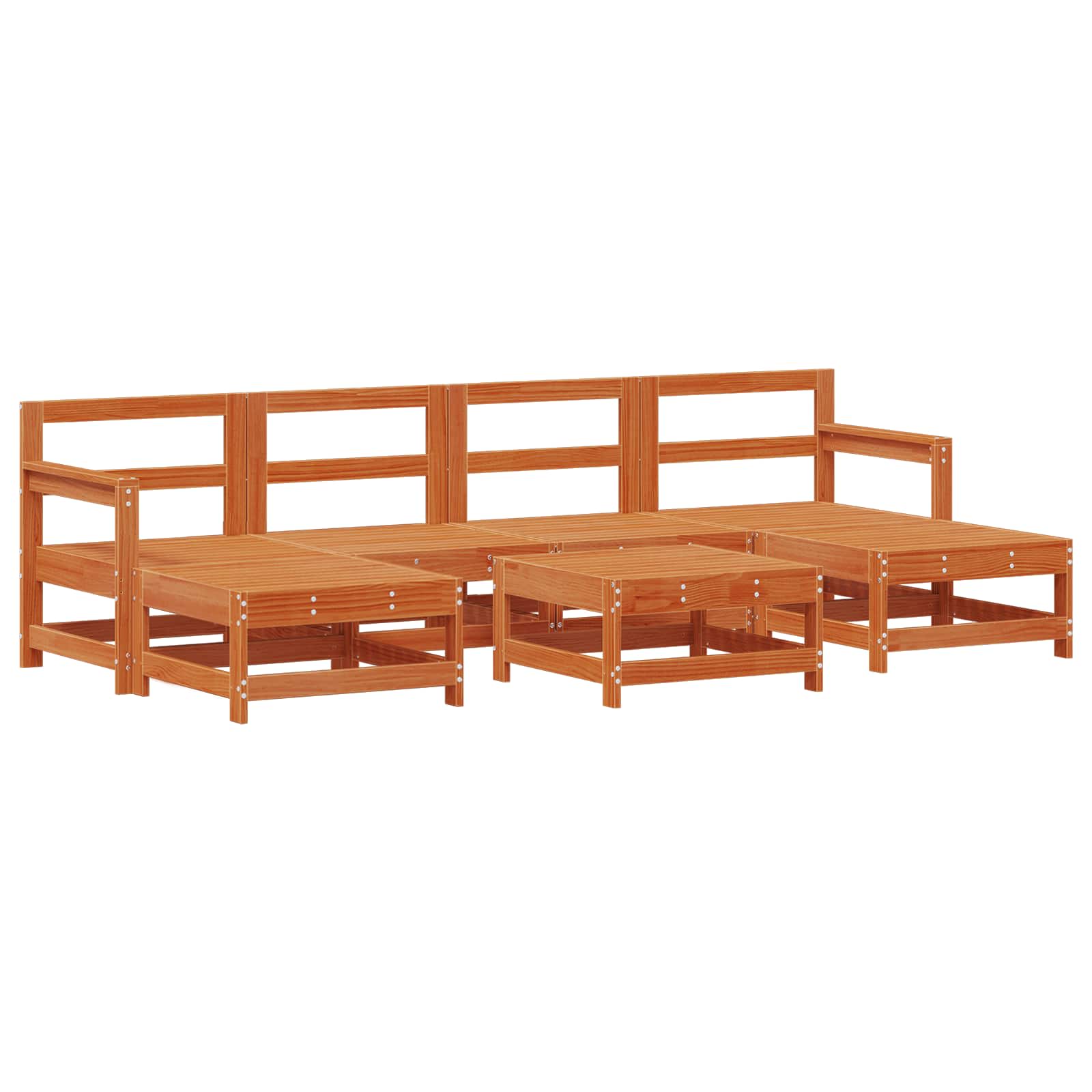 Tuin loungeset 7 pcs Wasbruin Massief grenenhout image 3