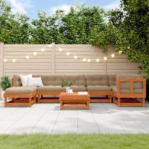 Zahradní lounge set 8 pcs Voskově hnědá