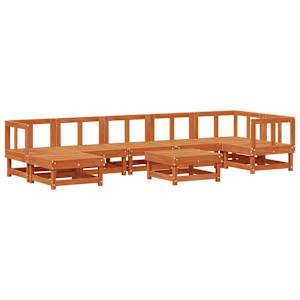Zahradní lounge set 8 pcs Voskově hnědá - obrázek 3