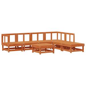 Zahradní lounge set 7 pcs Voskově hnědá - obrázek 3