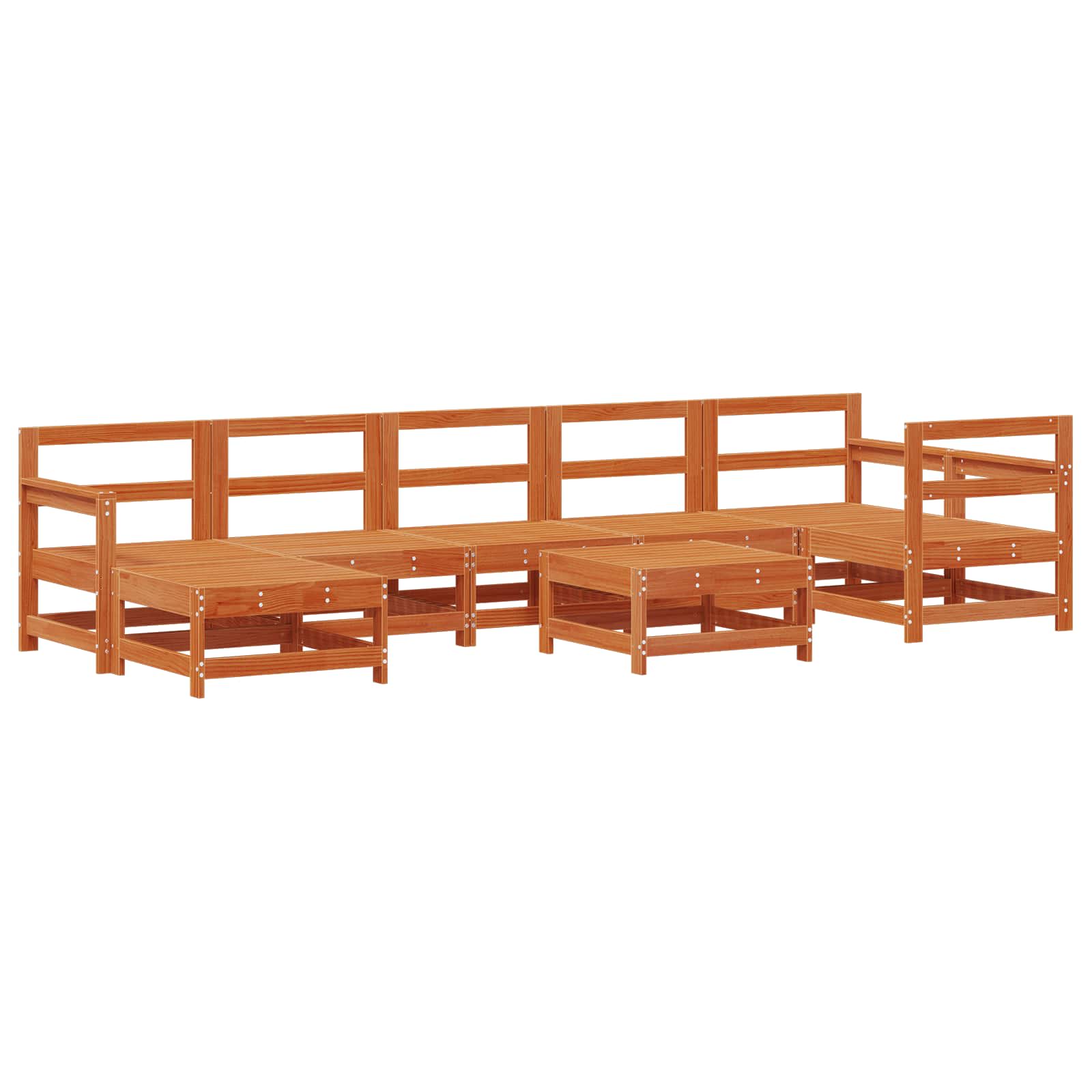 Tuin loungeset 8 pcs Wasbruin Massief grenenhout image 3