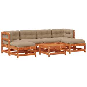 Zahradní lounge set 7 pcs Voskově Hnědá Masivní borovice - obrázek 2