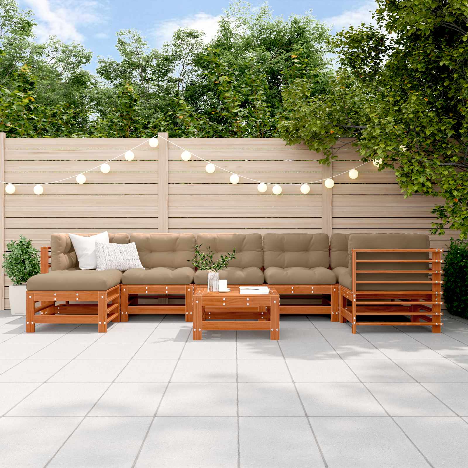 vidaXL Set de lounge pentru grădină 8 pcs Maro Ceară Lemn masiv de pin