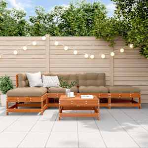 Zahradní lounge set 6 pcs Voskově Hnědá Masivní borovice - obrázek 1