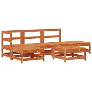 Zahradní lounge set 6 pcs Voskově Hnědá Masivní borovice - obrázek 2