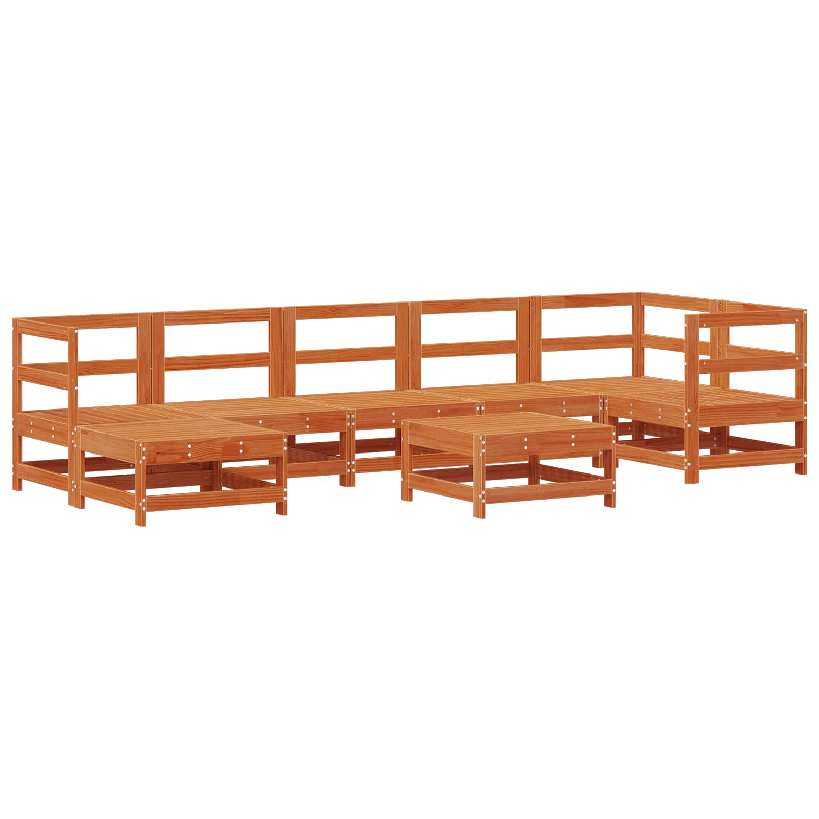 Tuin loungeset 8 pcs Wasbruin Massief grenenhout image 3