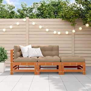 Vrtna dnevna garnitura 3 pcs Voščeno rjava Trdna borovina