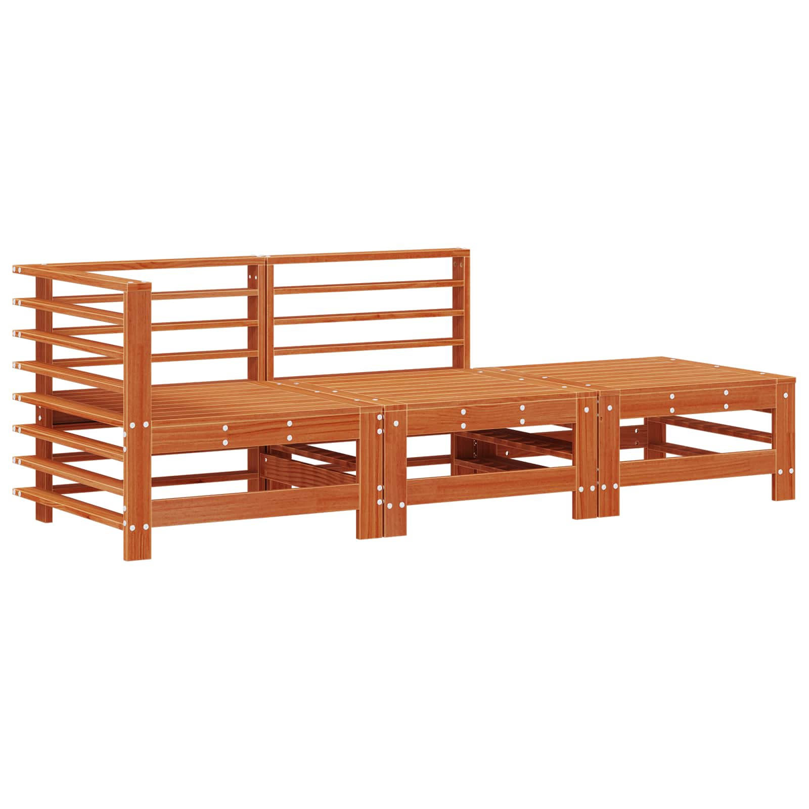 Tuin loungeset 3 pcs Wasbruin Massief grenenhout image 3