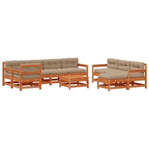 Zahradní lounge set 10 pcs Voskově Hnědá Masivní borovice - obrázek 2
