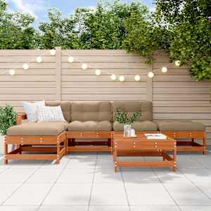 Zahradní lounge set 6 pcs Voskově Hnědá Masivní borovice - obrázek 1