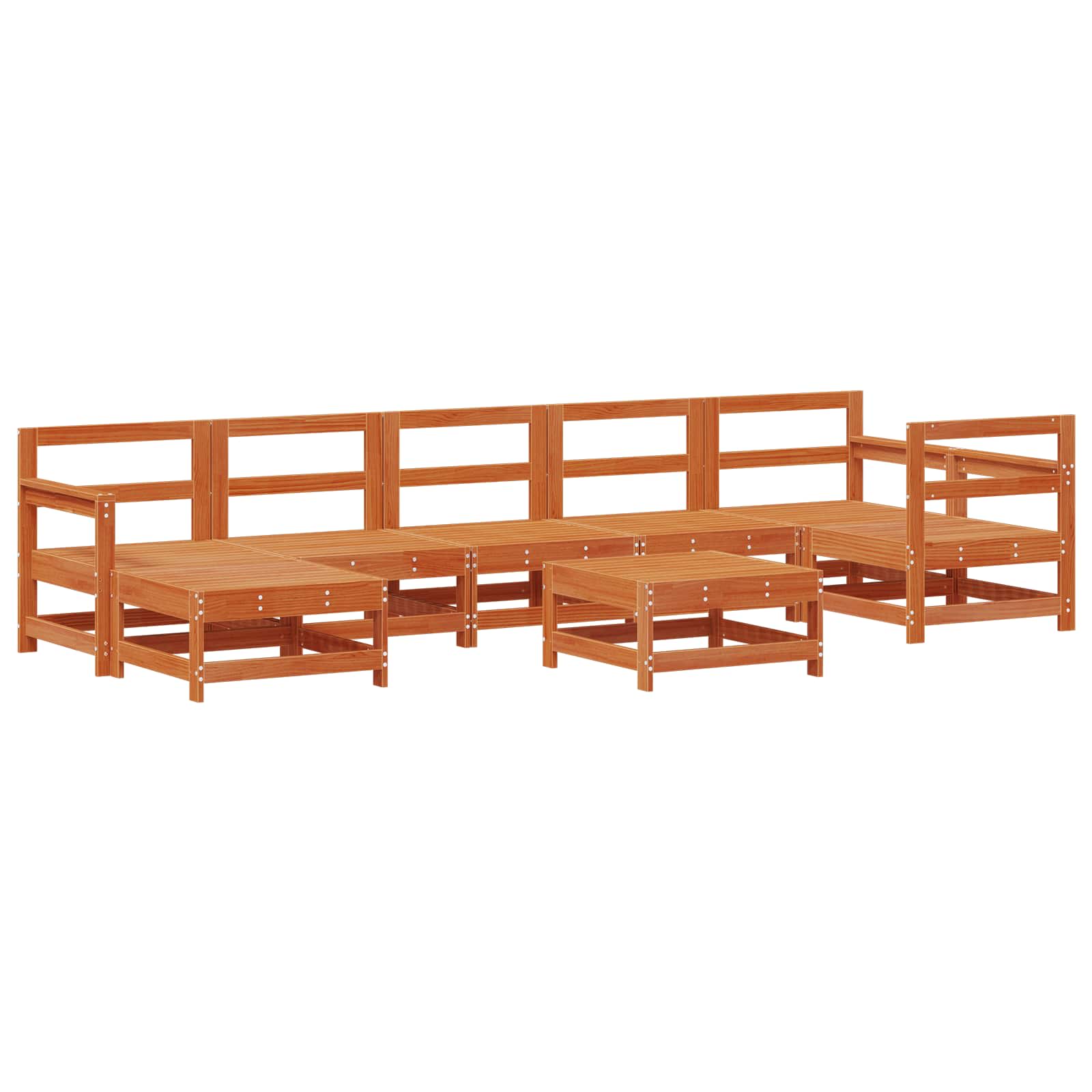 Tuin loungeset 8 pcs Wasbruin Massief grenenhout image 2