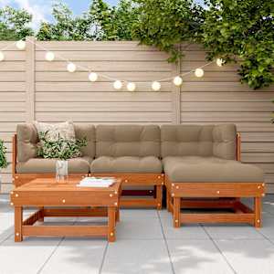 Vrtna dnevna garnitura 5 pcs Voskan Rjava Masivna borovina