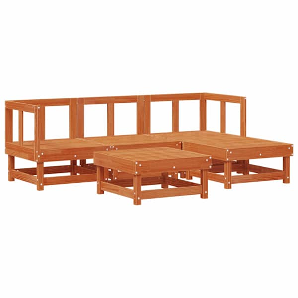 vidaXL Aia lounge komplekt 5 tk Vahapunane Tahke m&auml;nd