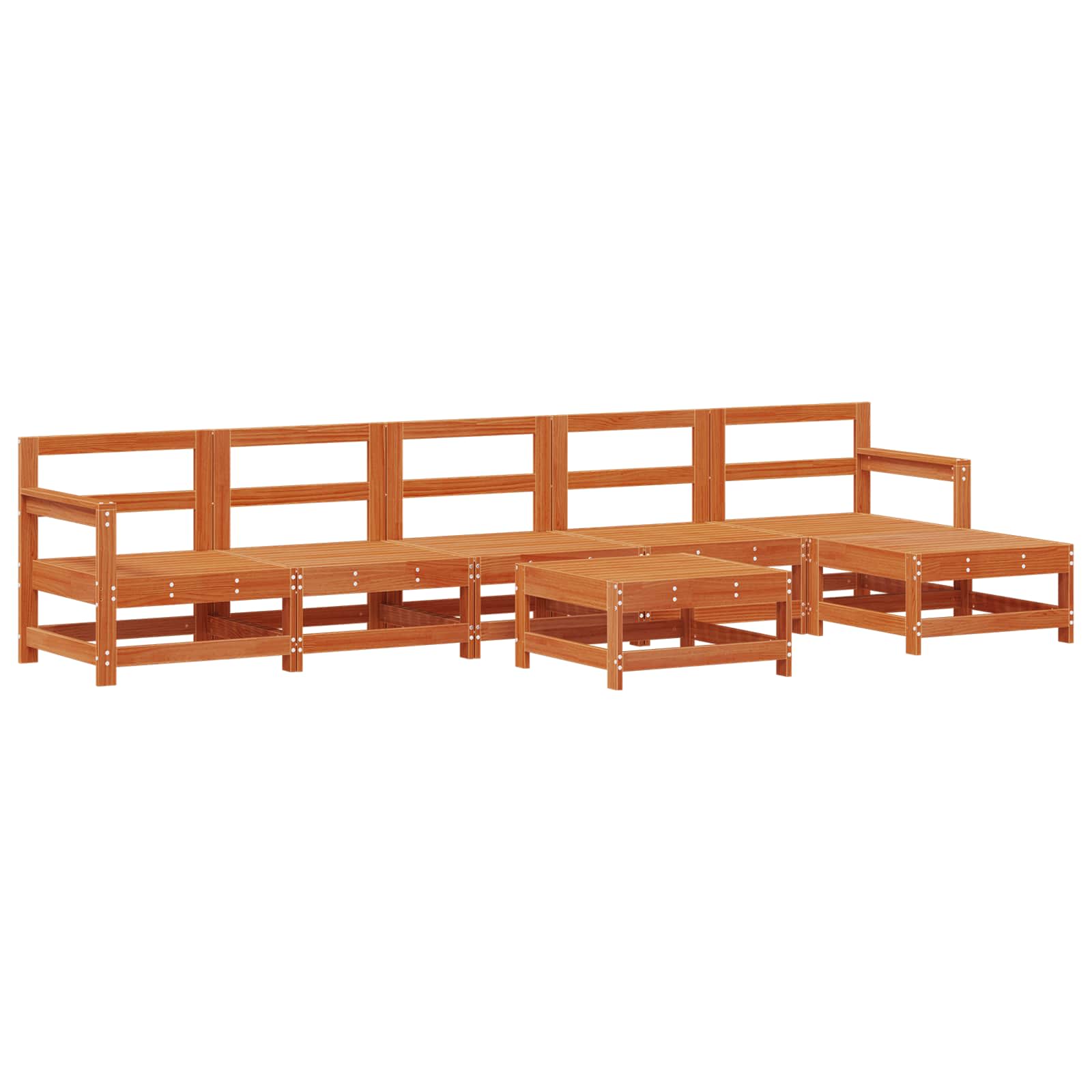 Tuin loungeset 7 pcs Wasbruin Massief grenenhout image 3