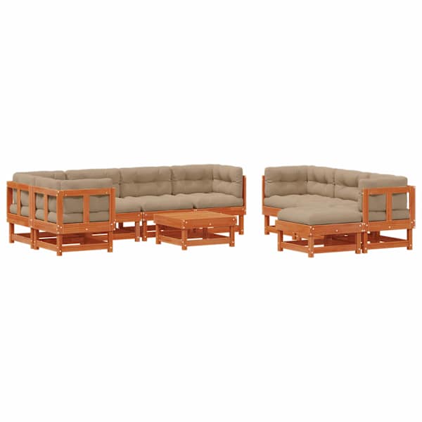 vidaXL Aia lounge komplekt 33 tk Vahapruun Toekas m&auml;nnipuit