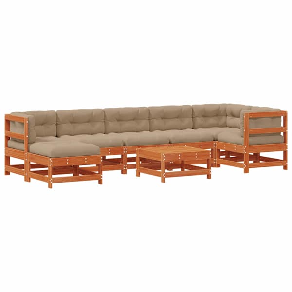 vidaXL Aia lounge komplekt 8 tk Vahapruun Toekas m&auml;nnipuit