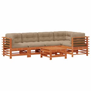 Zahradní lounge set 6 pcs Voskově Hnědá Masivní borovice - obrázek 2