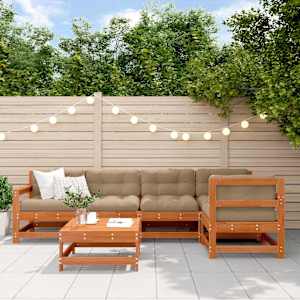 Vrtna dnevna garnitura 6 pcs Voskan Rjava Masivna borovina