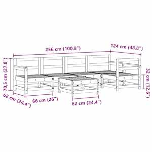 Zahradní lounge set 6 pcs Voskově Hnědá Masivní borovice - obrázek 9