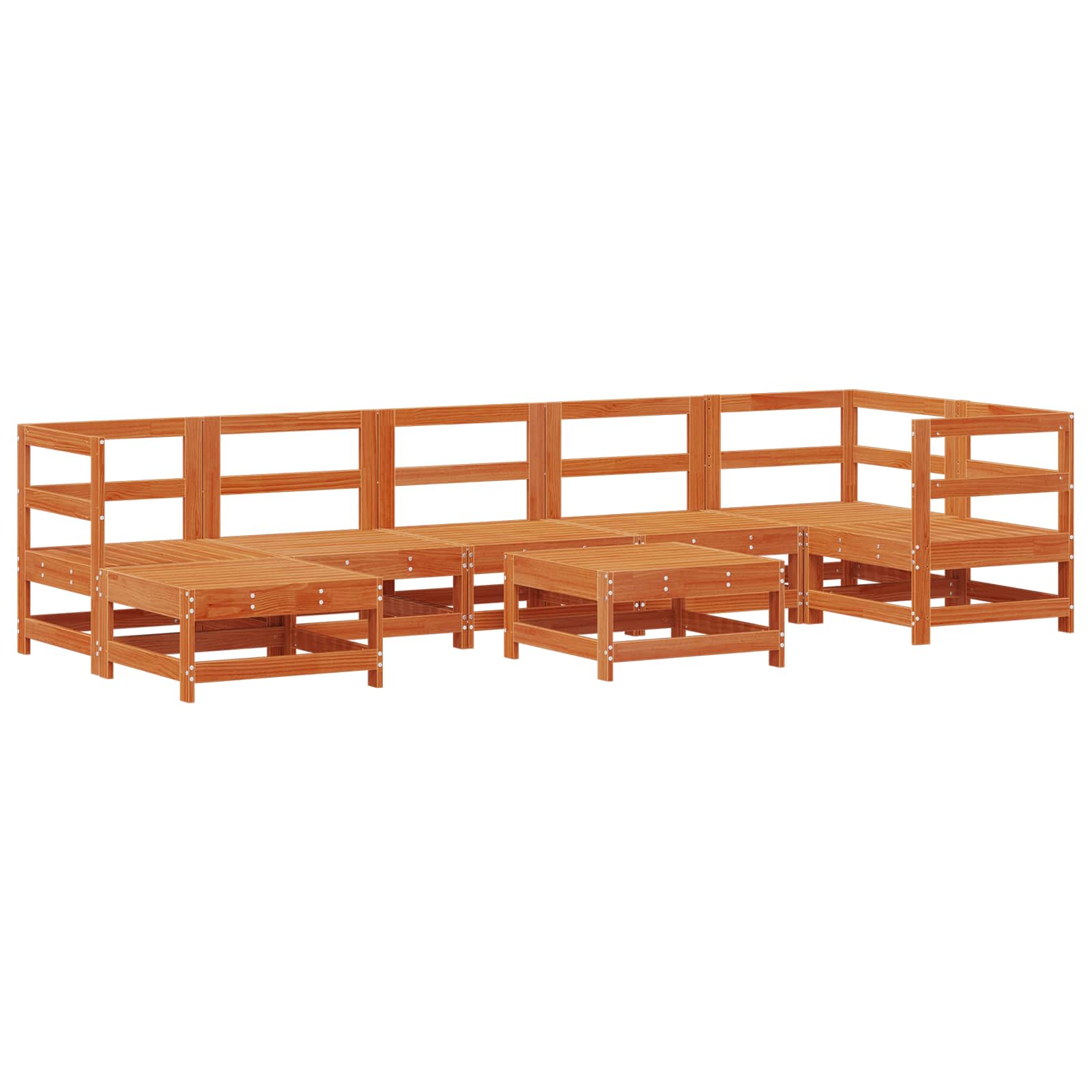 Tuin loungeset 8 pcs Waskleur Bruin Massief grenenhout image 2