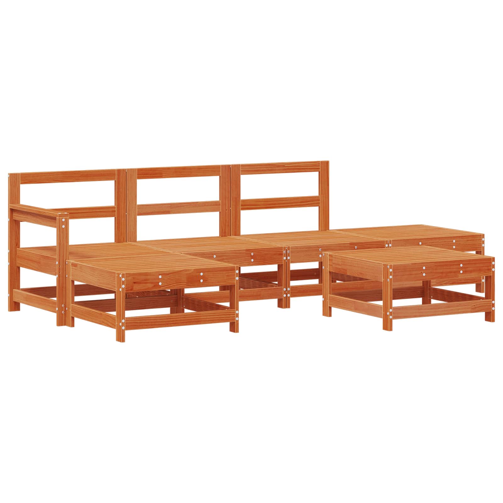 Tuin loungeset 6 pcs Waskleur Bruin Massief grenenhout image 3