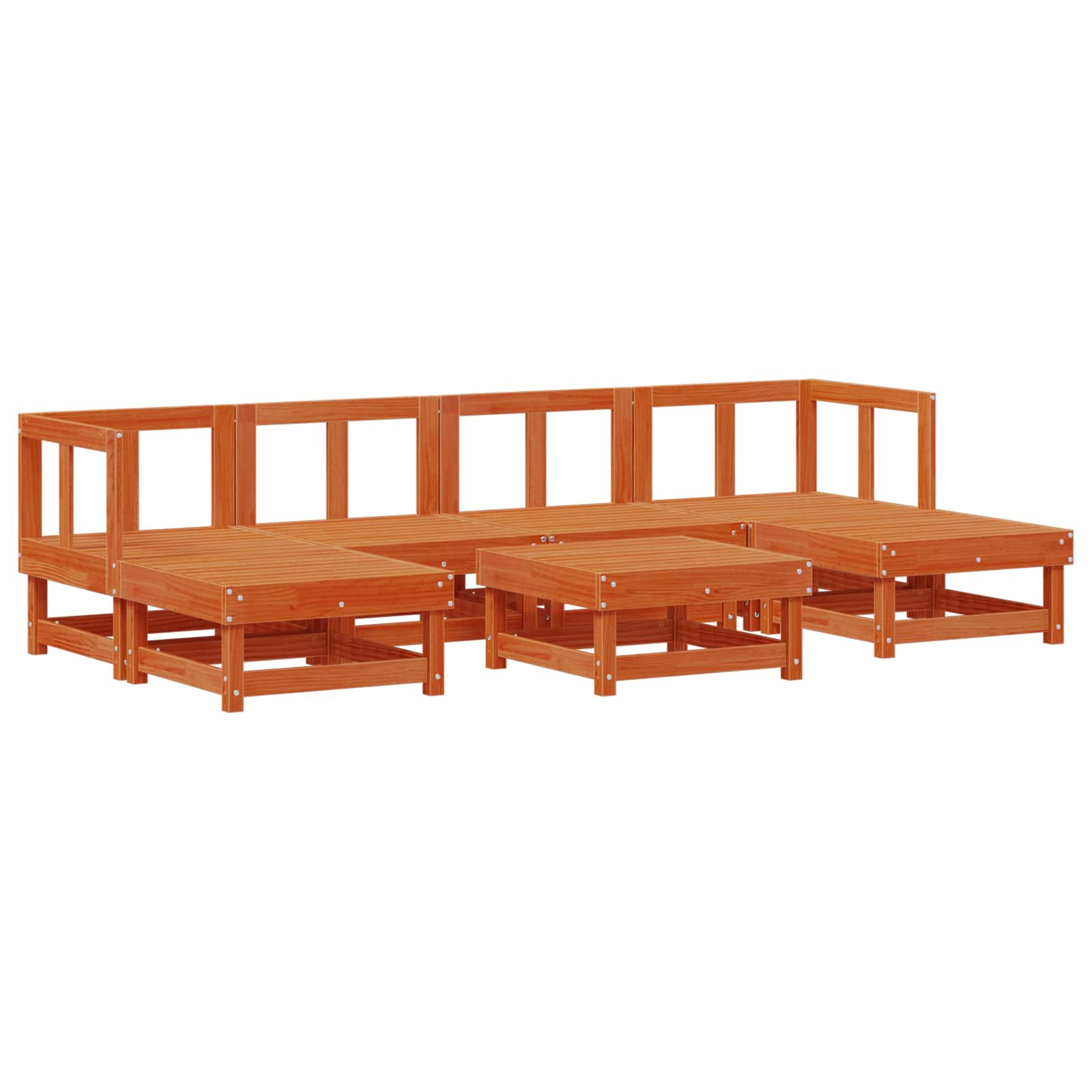 Tuin loungeset 7 pcs Wasbruin Massief grenenhout image 2