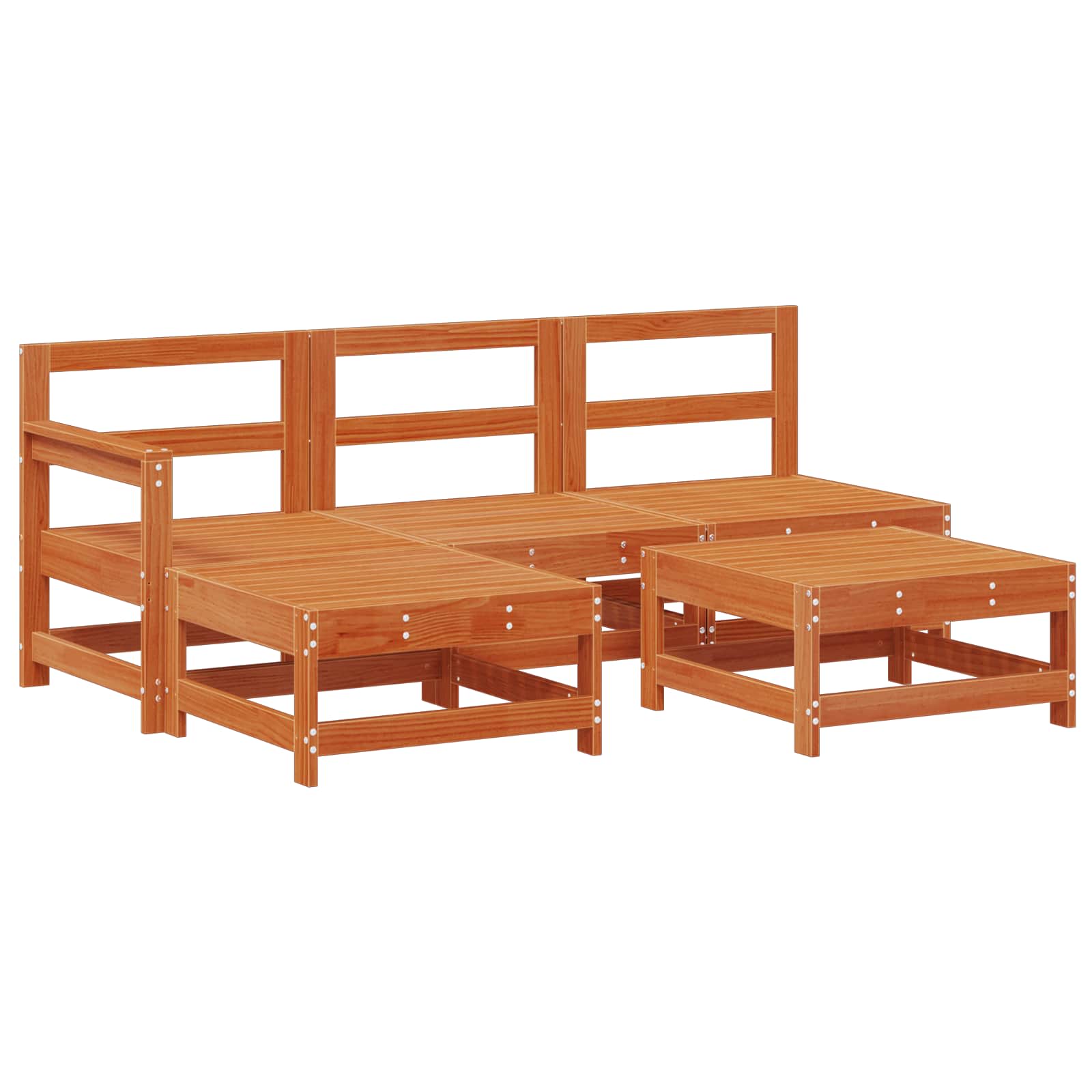 Tuin loungeset 5 pcs Wax Bruin Den Massief grenenhout image 3